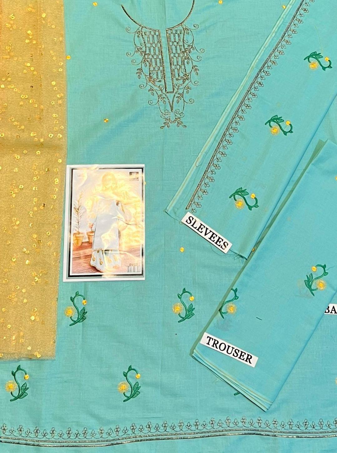 Charming Girl's 3 Pcs Embroidered Lawn Suit with Dupatta - Image 2